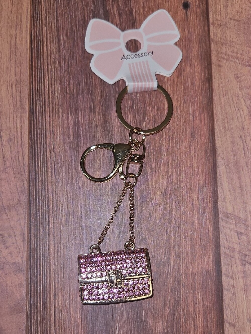 Rhinestone Mini Purse Keychain New